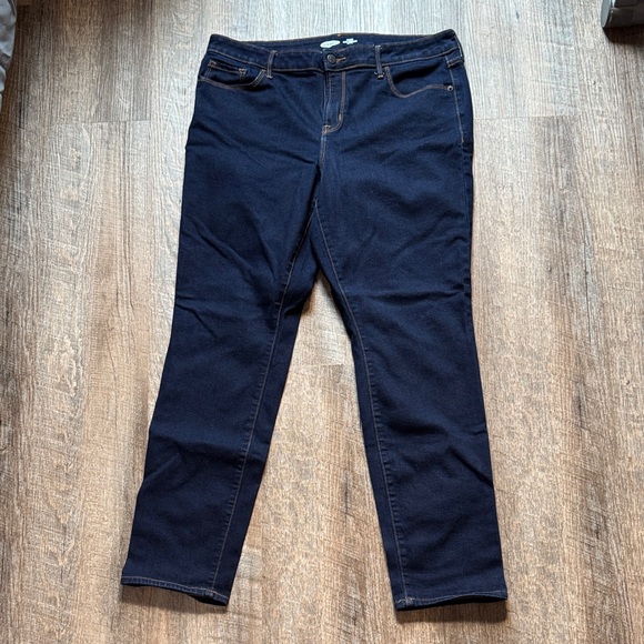 Old Navy Denim - Old Navy Women's Dark Navy Straight-Leg Jeans